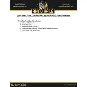 Rhino Rails RR-TG 48in Tall Overhead Door Track Guard - Photo - Photo Rhino Rails RR-TG 48in Tall Overhead Door Track Guard - Photo