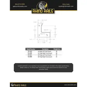 Rhino Rails RR-TG 48in Tall Overhead Door Track Guard - Photo - Photo Rhino Rails RR-TG 48in Tall Overhead Door Track Guard - Photo