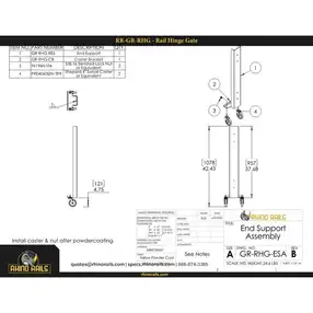 Rhino Rails RR-GR-RHG Double Rail Hinge Assembly Barrier Gate - Photo Rhino Rails RR-GR-RHG Double Rail Hinge Assembly Barrier Gate