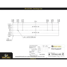 Rhino Rails RR-GR-RHG Double Rail Hinge Assembly Barrier Gate - Photo Rhino Rails RR-GR-RHG Double Rail Hinge Assembly Barrier Gate