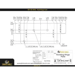 Rhino Rails RR-GR-RHG Double Rail Hinge Assembly Barrier Gate - Photo Rhino Rails RR-GR-RHG Double Rail Hinge Assembly Barrier Gate