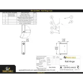 Rhino Rails RR-GR-RHG Double Rail Hinge Assembly Barrier Gate - Photo Rhino Rails RR-GR-RHG Double Rail Hinge Assembly Barrier Gate