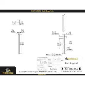 Rhino Rails RR-GR-RHG Double Rail Hinge Assembly Barrier Gate - Photo Rhino Rails RR-GR-RHG Double Rail Hinge Assembly Barrier Gate