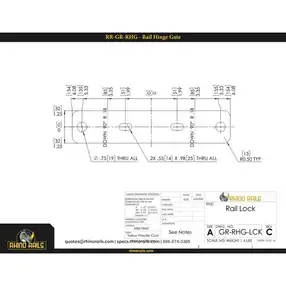 Rhino Rails RR-GR-RHG Double Rail Hinge Assembly Barrier Gate - Photo Rhino Rails RR-GR-RHG Double Rail Hinge Assembly Barrier Gate