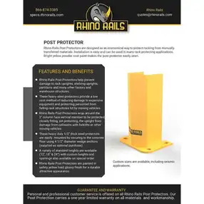 Rhino Rails RR-P  Pallet Rack Upright Post Protector  - Photo