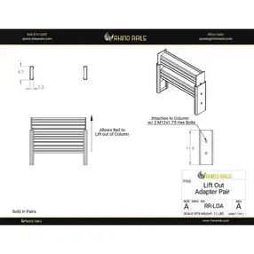 Rhino Rails RR-LOA Lift Out Adapter for Guardrail (Pair) - Photo - Photo Rhino Rails RR-LOA Lift Out Adapter for Guardrail (Pair) - Photo