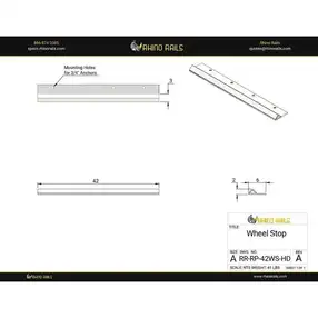 Rhino Rails RR-RP-42WS-HD 42in Forklift Wheel Stop - Photo - Photo Rhino Rails RR-RP-42WS-HD 42in Forklift Wheel Stop - Photo