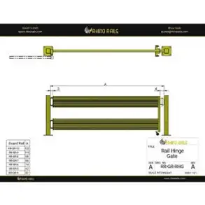 Rhino Rails RR-GR-RHG  Double Rail Hinge Assembly Barrier Gate  - Photo