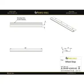 Rhino Rails RR-RP-42WS-HD  42in Forklift Wheel Stop  - Photo
