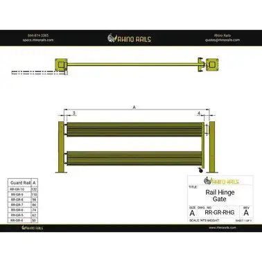 Rhino Rails RR-GR-RHG  Double Rail Hinge Assembly Barrier Gate  - Photo